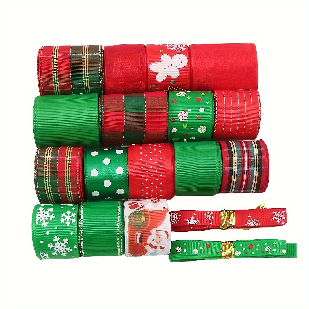 5 Yards Christmas Ribbon Printed Grosgrain Ribbons For Gift - Temu