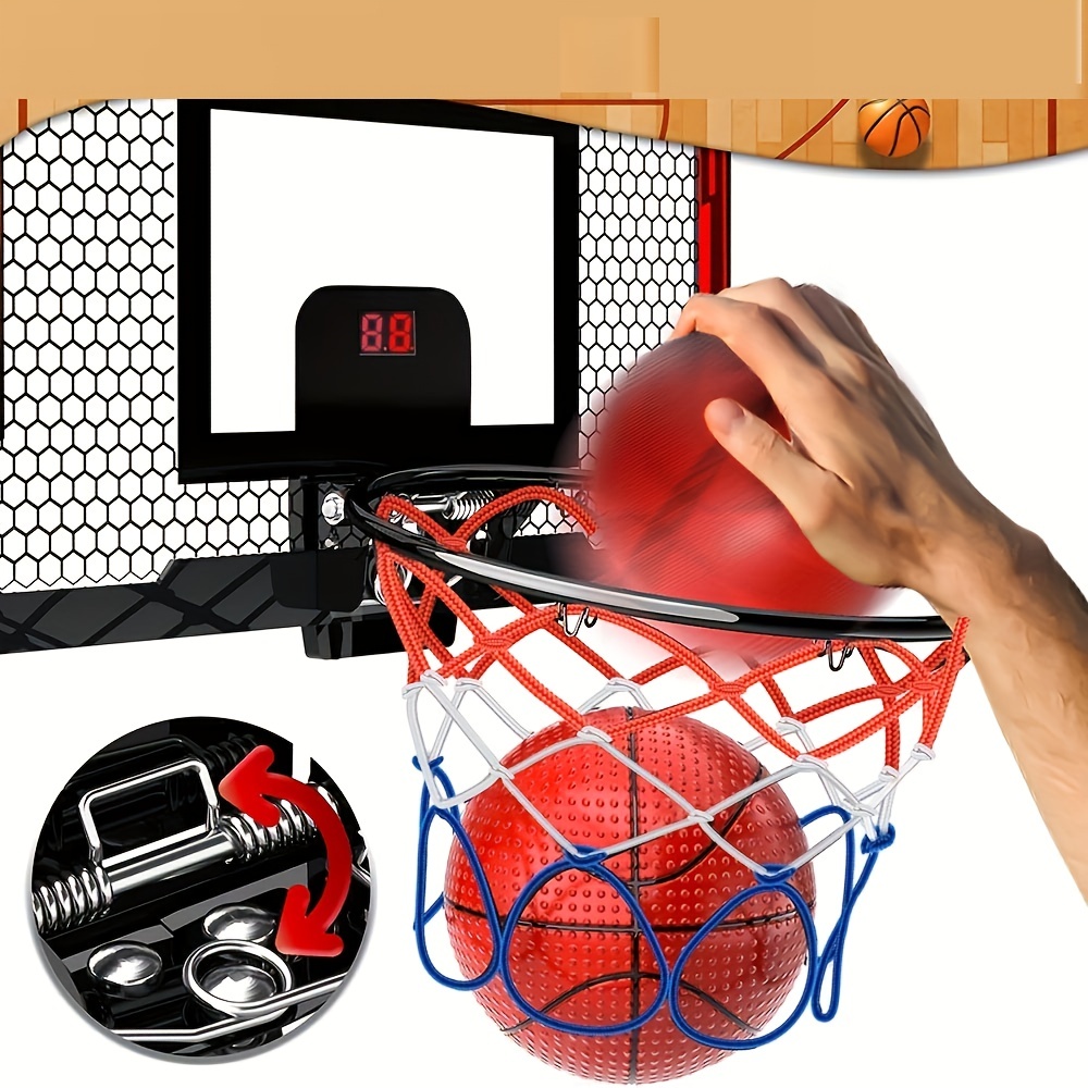 Mini Basketball Hoop Wall Mounted Indoor For Door Hanging Basketball Hoop  With 2 Balls And Air Pump For Children And Adults Bedroom Office Sport Game