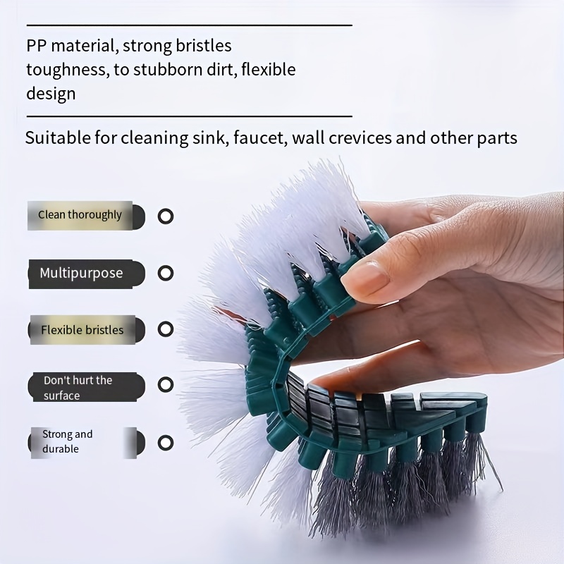 Bendable Multifunctional Cleaning Brush,Hand Bristled Crevice Cleaning  Brush,Bendable Hard-Bristled Crevice Cleaning Brush,U-Shaped Cleaning Brush  for