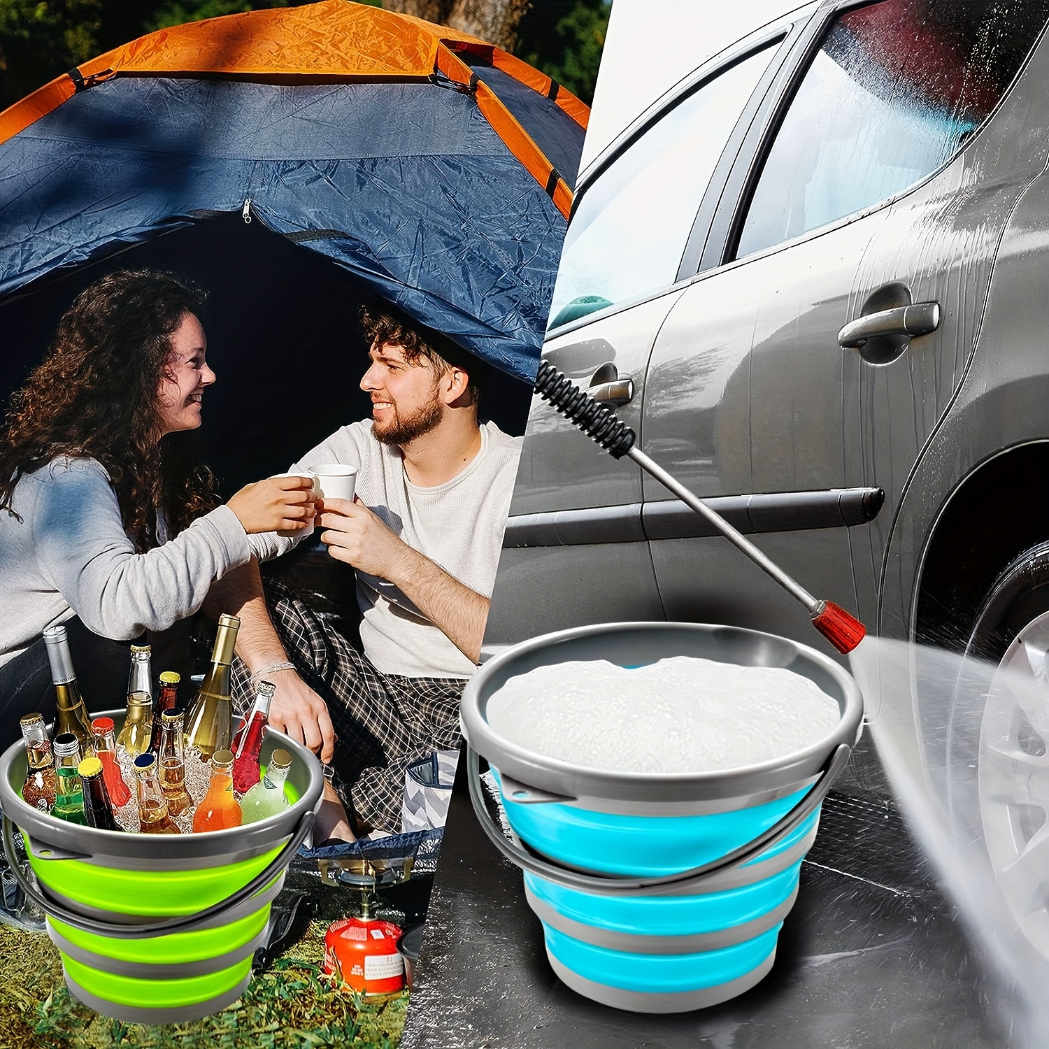1pc Portable 5l Foldable Bucket For Car, Children, Outdoor Fishing, Travel,  Home Use, Multifunctional Pp Plastic Water Container