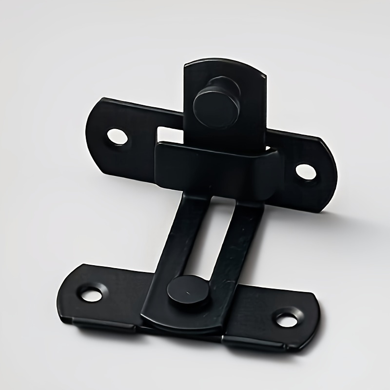 1pc Barn Door Lock 4 Inch Black Hook And Eye Lock Stainless Steel