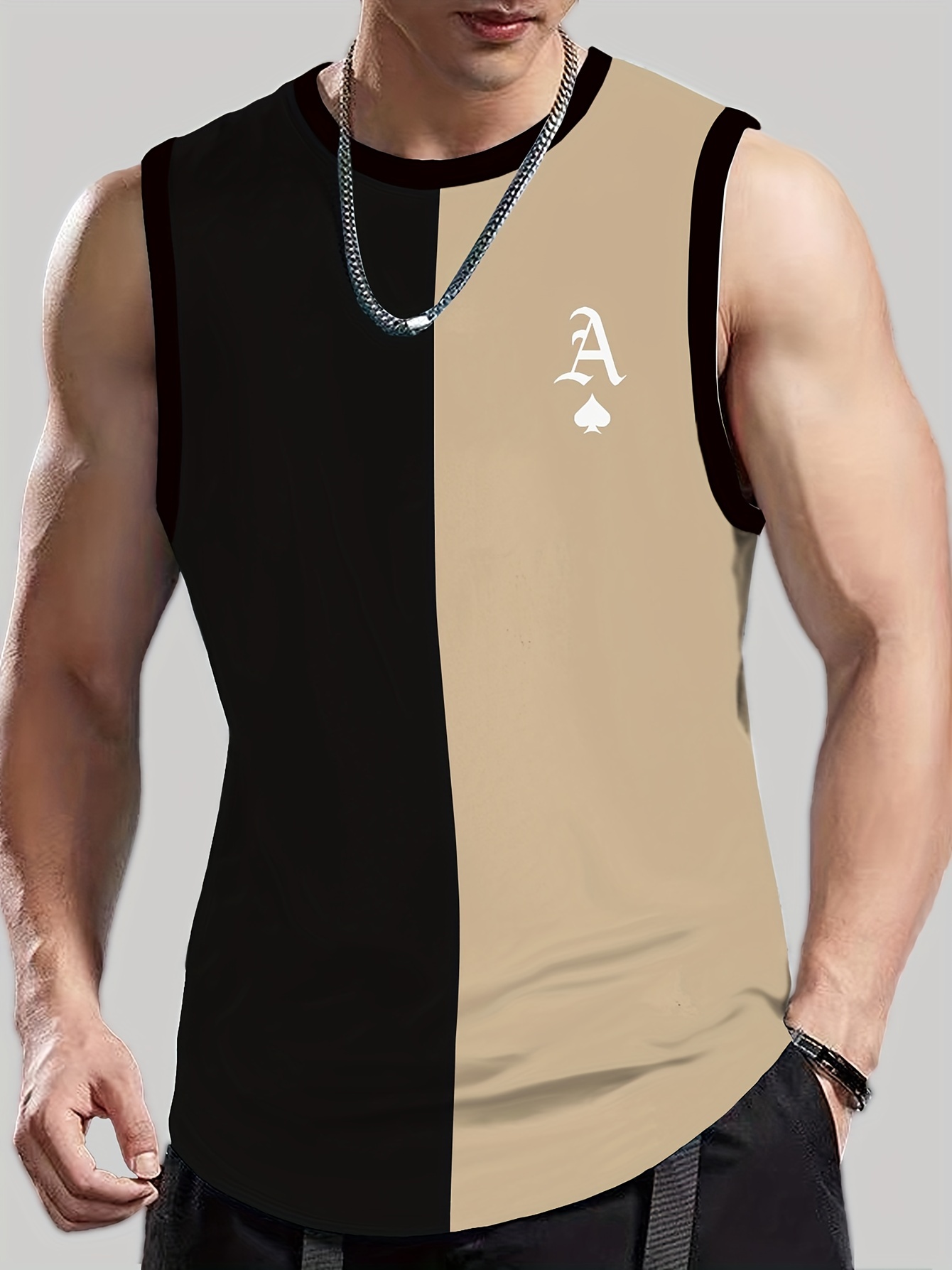 Men Summer V-Neck Wide Shoulder Tank Top Comfortable Solid Color Sport  Clothing Casual Sleeveless T-shirt