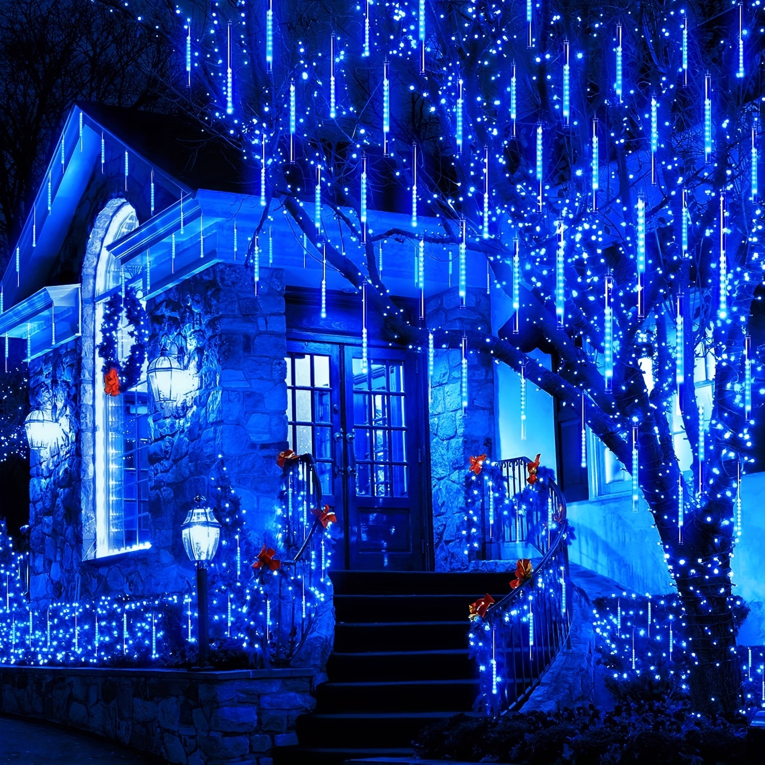  Sukesou Tira de luces solares de Navidad, 200 luces LED de 72  pies, impermeables, 8 modos, funciona con energía solar para jardín, valla,  boda, fiesta, patio, decoración de patio trasero (blanco 