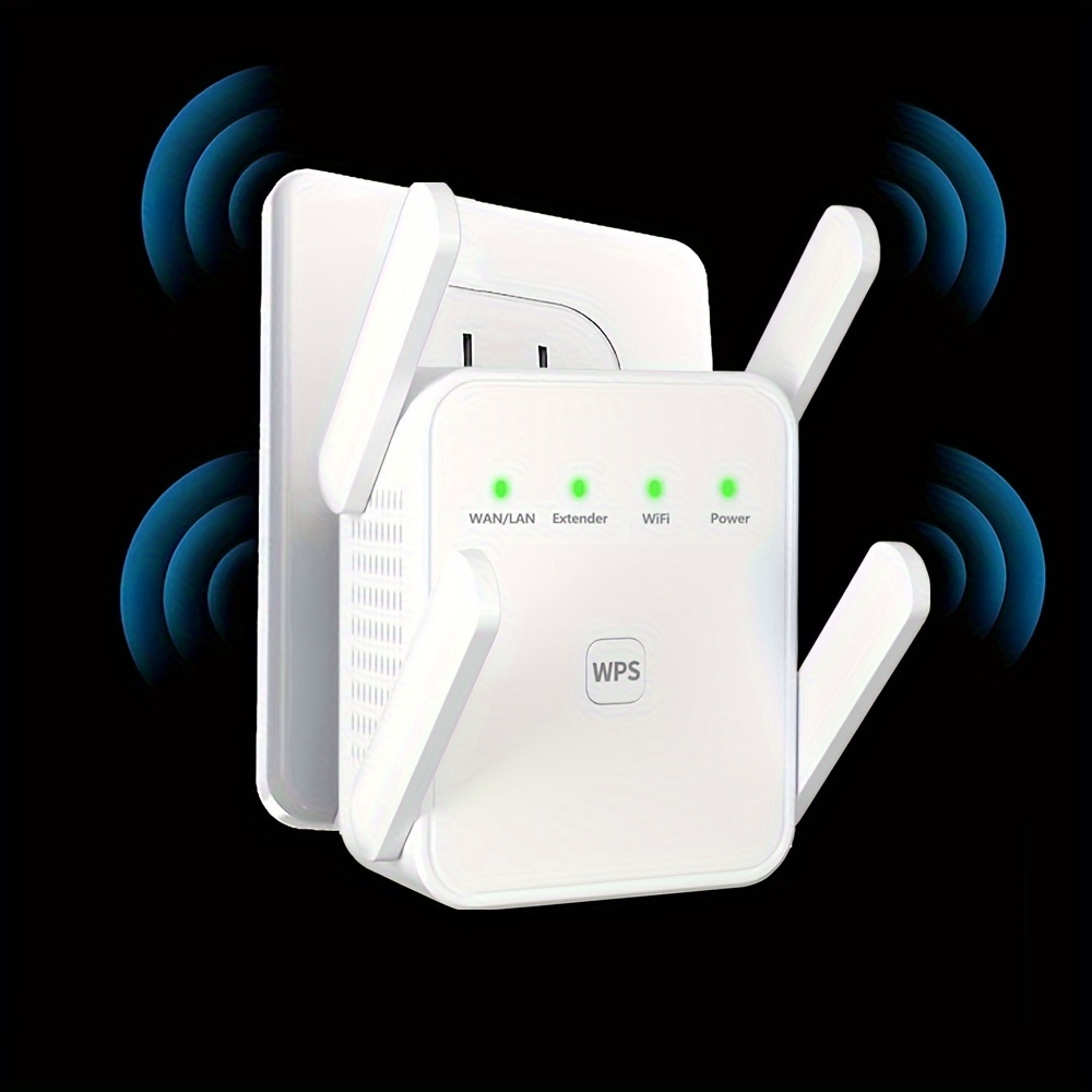 Extensor WiFi, amplificador WiFi, repetidor WiFi, cubre hasta  3000 pies cuadrados y 40 dispositivos, 4 antenas de cobertura completa de  360°, amplificador de Internet para el hogar con puerto Ethernet,  configuración rápida : Electrónica