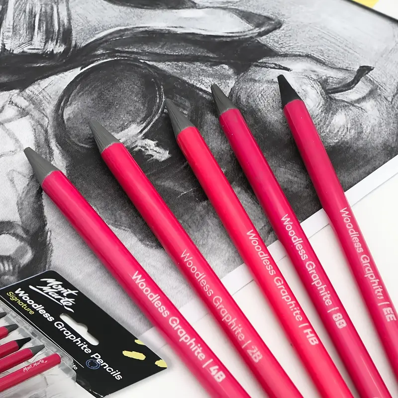 Woodless Graphite Pencils 6 Piece (HB, 2B, 4B, 6B, 8B And EE), Suitable For  Sketching, Drawing And Shading