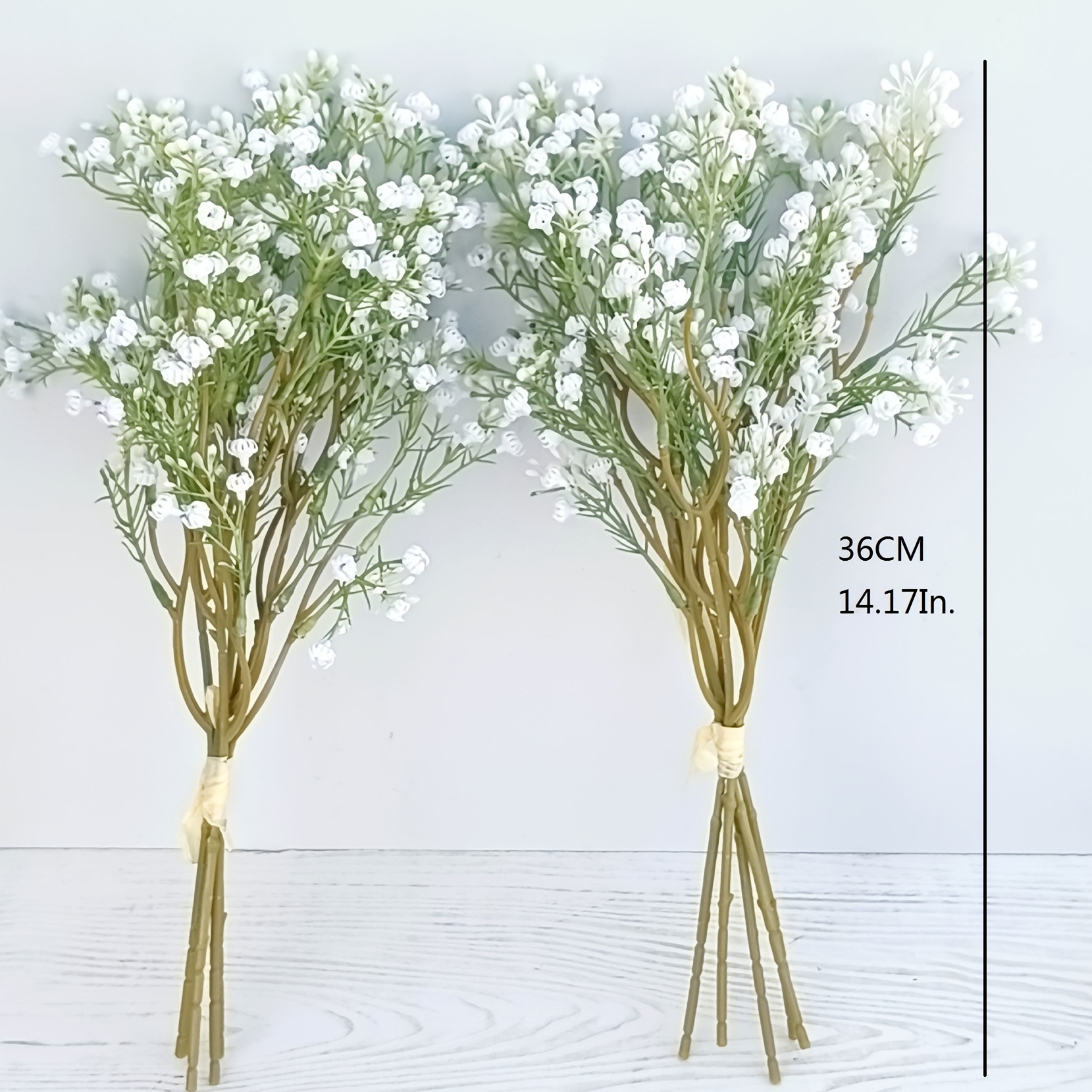 Faux Babys Breath Bunch White 36cm