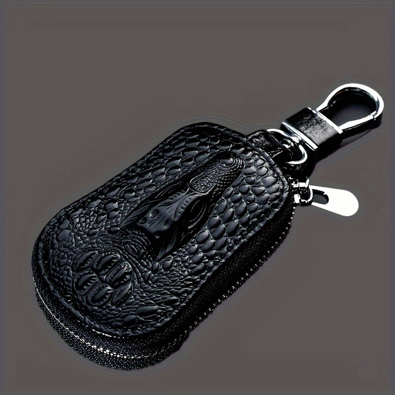 

1pc Men's Top Layer Cowhide Car Key Bag, Crocodile Pattern Key Bag, Valentine's Day And Birthday's Gift For Men