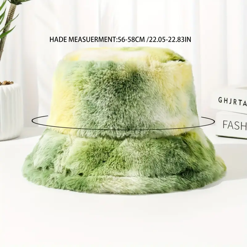 womens tie dye plush fleece bucket hat thick winter fisherman cap with gradient clouds design breathable non machine washable for autumn winter hats casual outdoor wear Product details 3