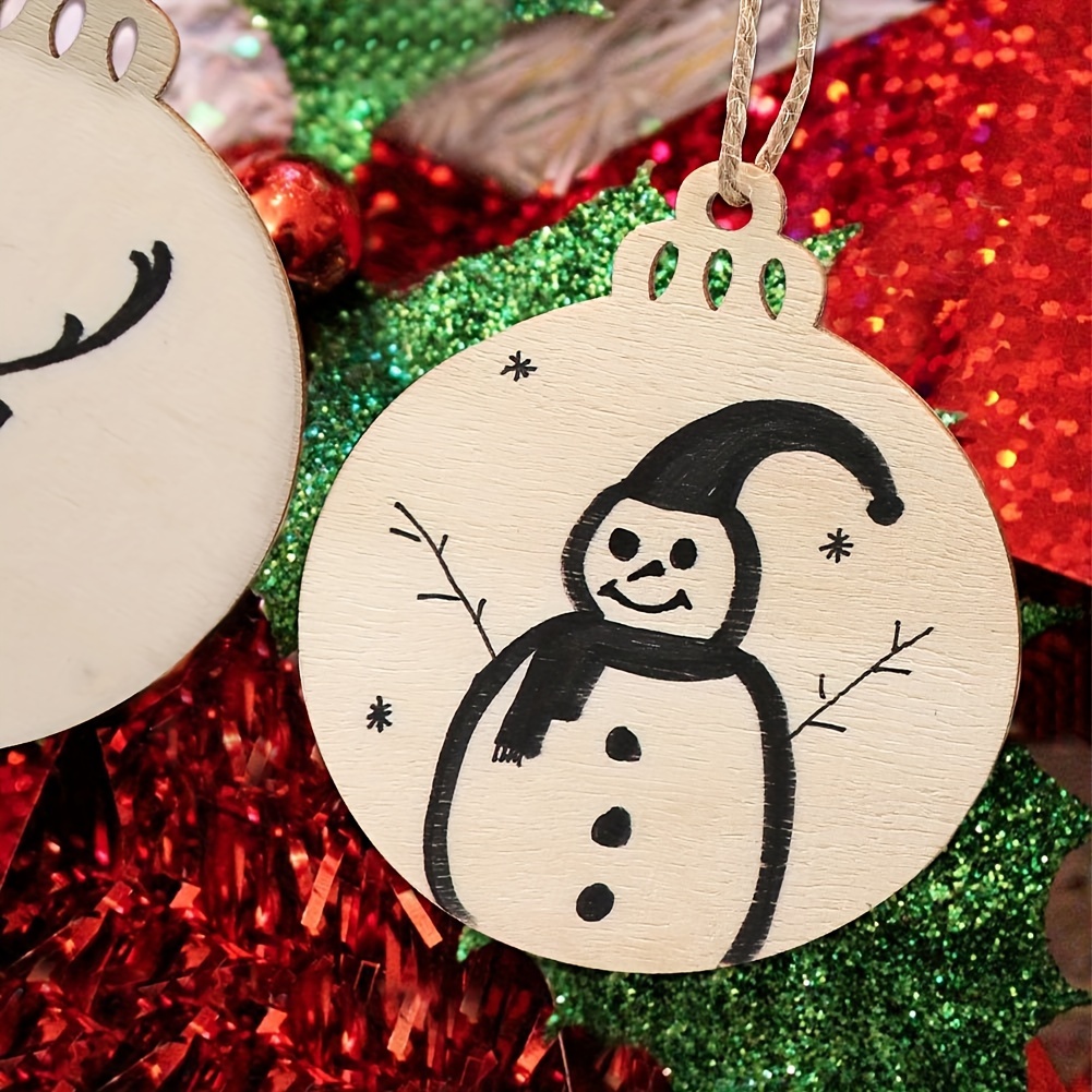 Round Wooden Ornaments With Hole Predrilled Natural - Temu