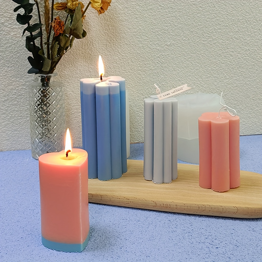 Moldes para hacer velas, molde de resina, cilindro de flor tallada  creativa, molde de vela 3D, velas de aromaterapia hechas a mano, cera,  jabones
