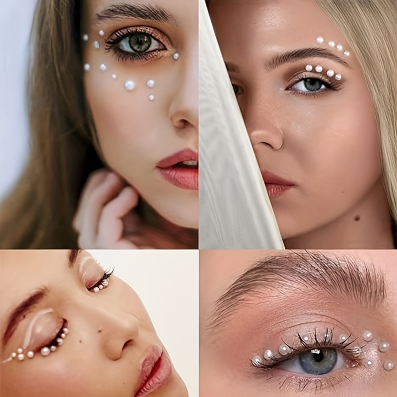 Face Eyeshadow Resin Pearl Stickers Set Self Adhesive Skin