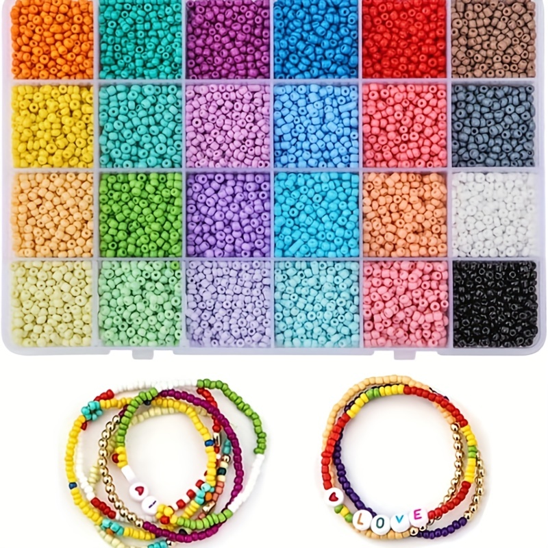 1Box Of 3mm Mixed 24 Colors Glass Seed Beads Glass Beads Bulk Kit, Jewelry  Making DIY Craft Beading (Mixed 24 Colors)