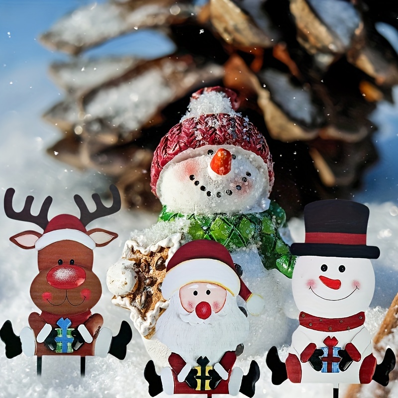 Lustige Weihnachts-Deko Für Draußen: 2 Schilder Mit Weihnachtsmann & Schneemann Für Garten & Terrasse, Inkl. Pfahl