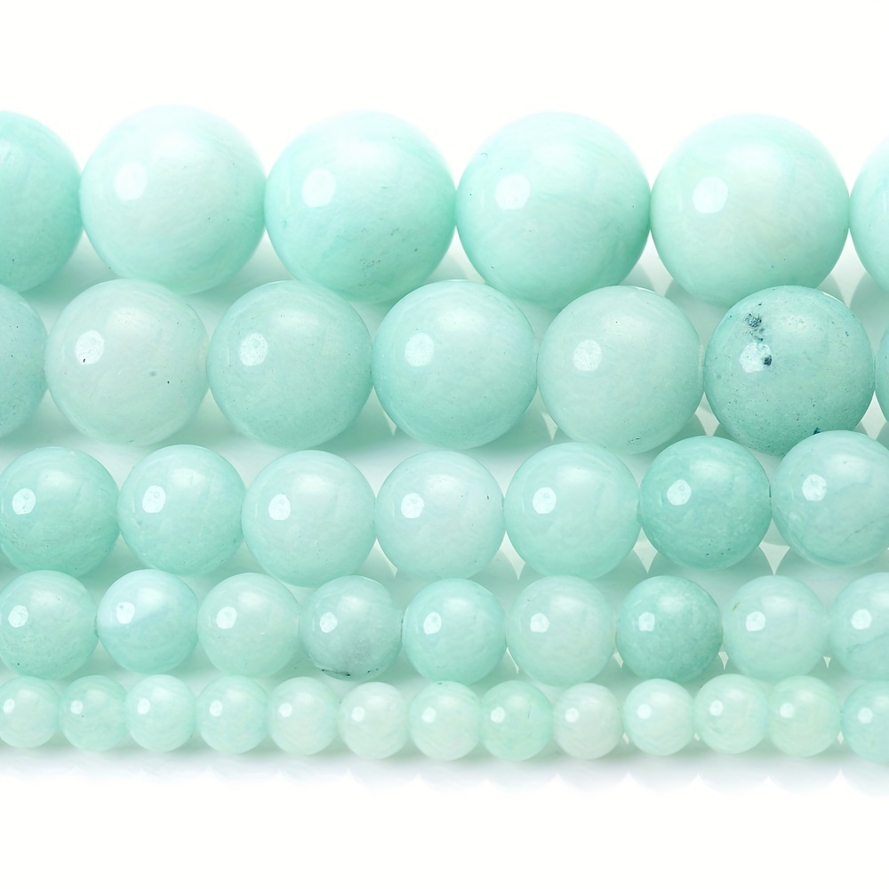 TEMU Amazonite Beads, Round Loose Beads, Beads, For Jewelry Making, Bracelets, Necklaces, Christmas And Valentine's Day Gifts, 4/6/8/10mm, For Craft