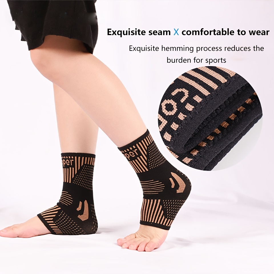 Sports Copper Ankle Support Brace Ankle Compression Sleeve Socks for  Plantar Fasciitis,Foot Sprained,Achilles Tendon,Pain Relief