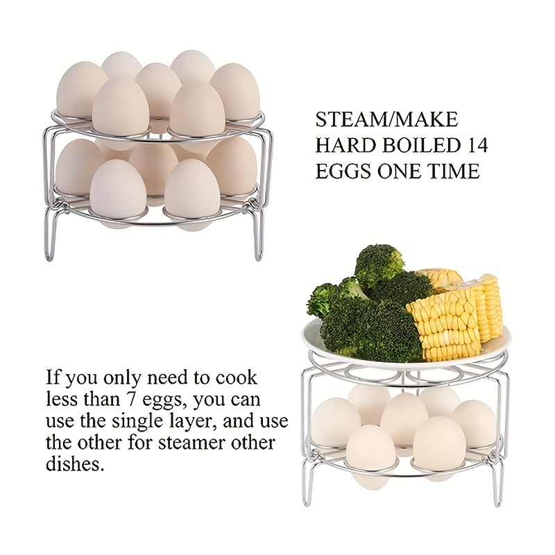 Stainless Steel Steamer Basket with Egg Steam Rack Trivet