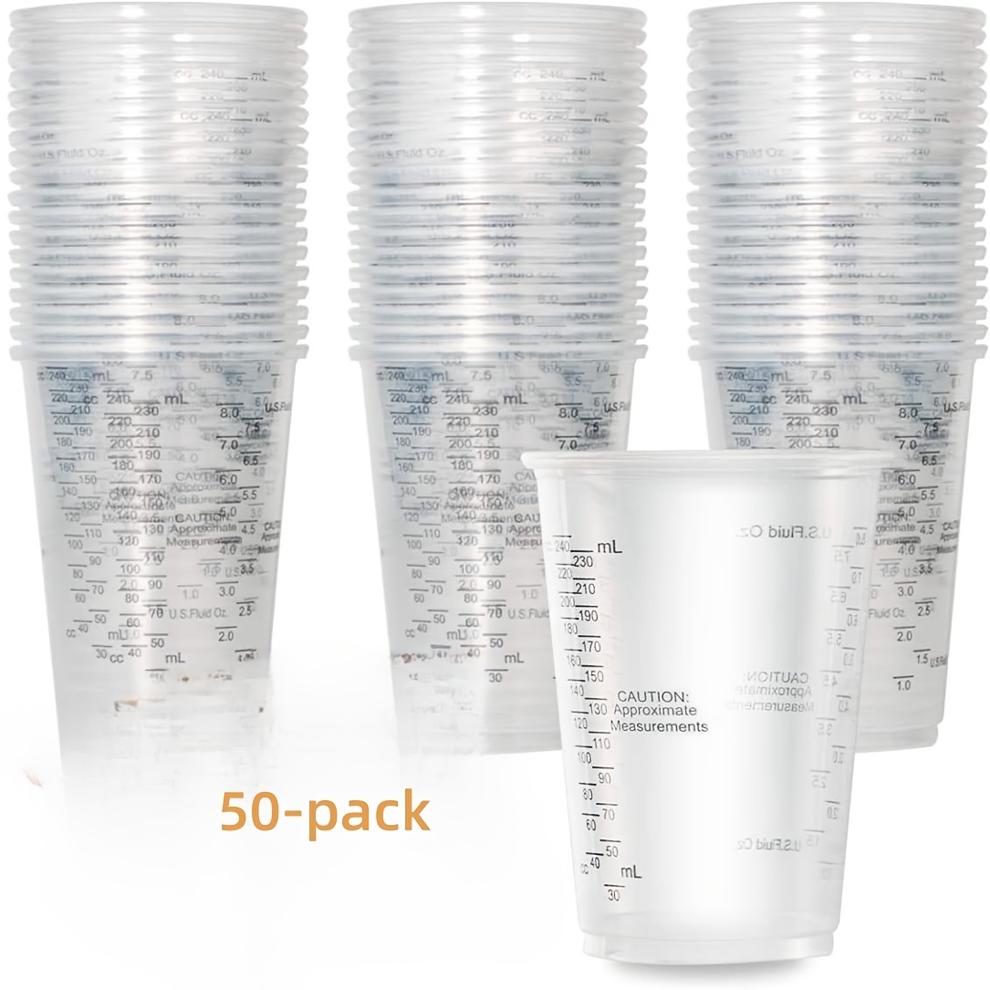 600ml Transparent Plastic Paint Cup Disposable Cup Paint Scale Pp