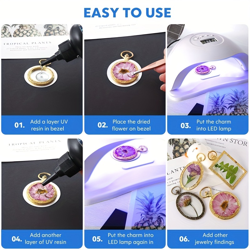UV Resin - Transparent Ultraviolet Curing Epoxy Resin for DIY Jewelry  Making, Ca