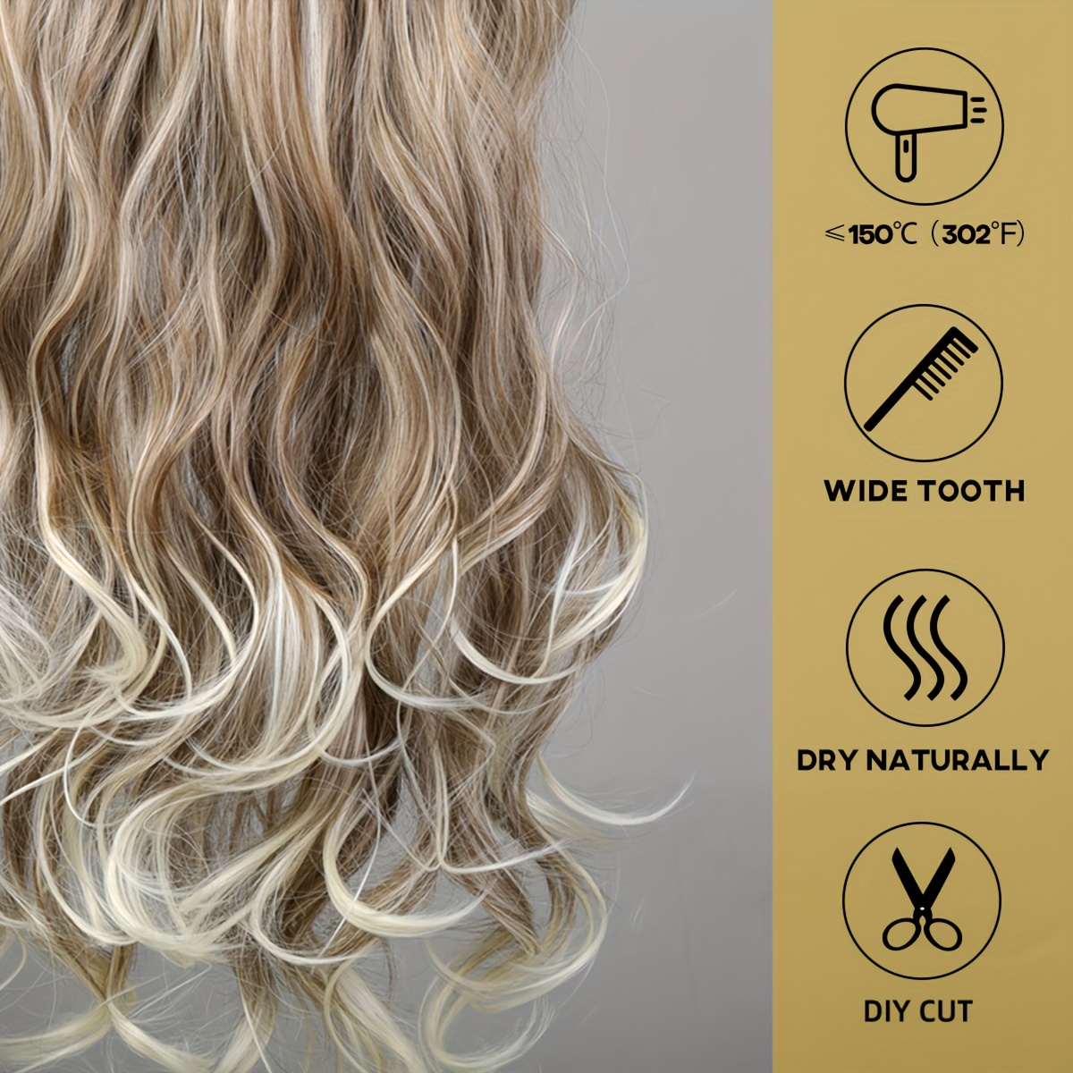 4pcs Straight Hair Pieces Synthetic Extensions for Daily Use