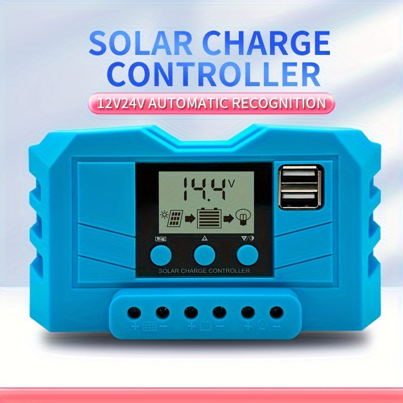 Controlador Carga Solar Controlador Panel Solar 12v/24v - Temu Chile