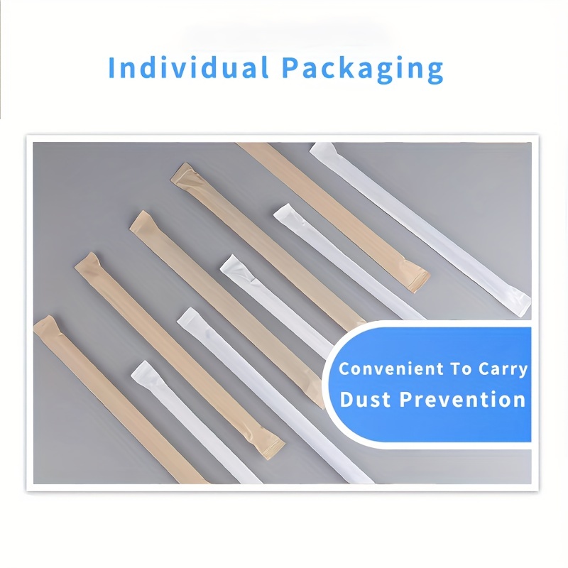 Disposable Thin Straws Individually Wrapped Juice Beverage Milk Tea Coffee  Straws - Temu