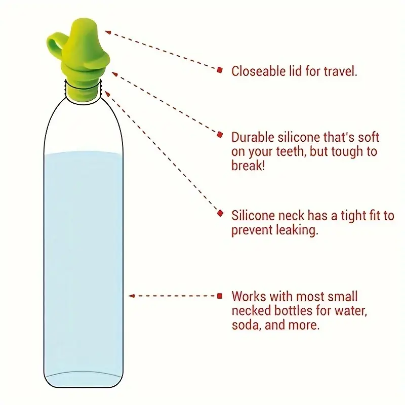 Leakproof Silicone Bottle Top Nozzle Spill Proof Beverage - Temu