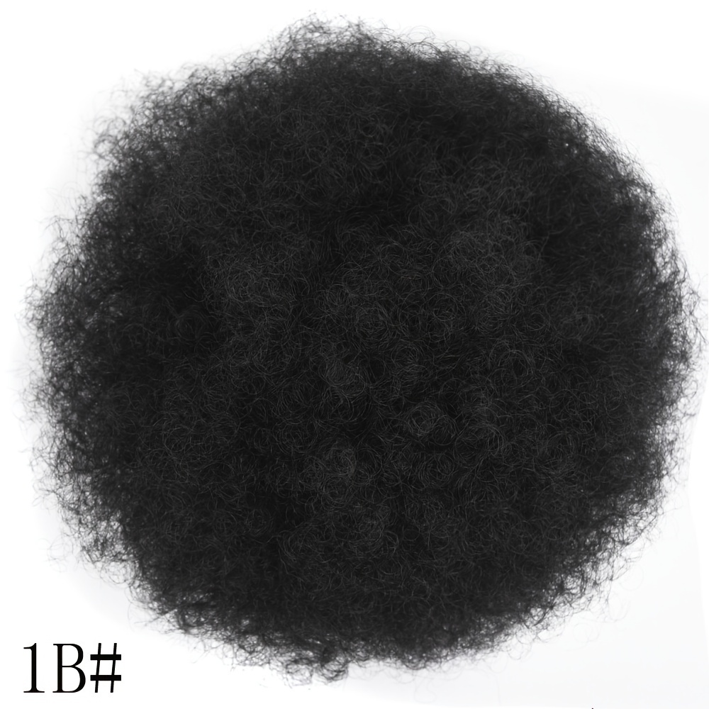 Short Afro Kinky Curly Ponytail Hair Extensions Clip On Drawstring Bun