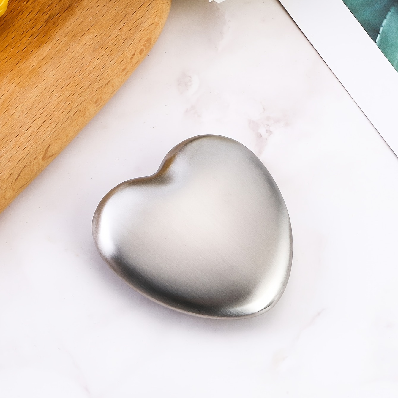 1pc 304 Stainless Steel Magic Soap Odor Remover Bar - Heart Shape for  Kitchen - Effectively Eliminates Smells of Fish, Onions, and Garlic -  Silvery Fi