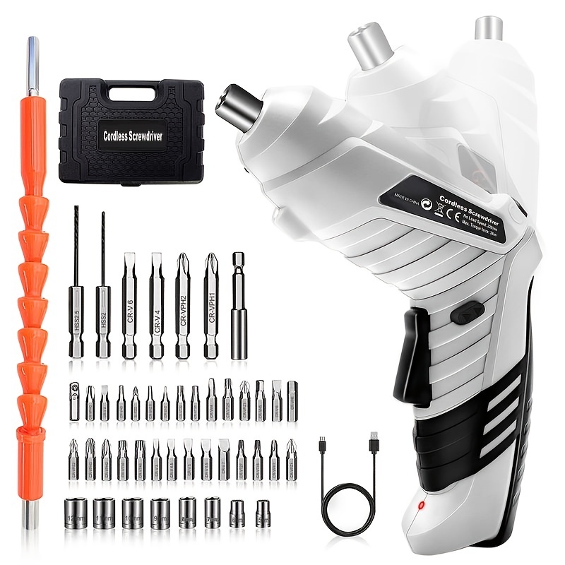 47pcs Small Electric Screwdriver Set 90 Rotatable Foldable Hand Drill Bits | Our Store