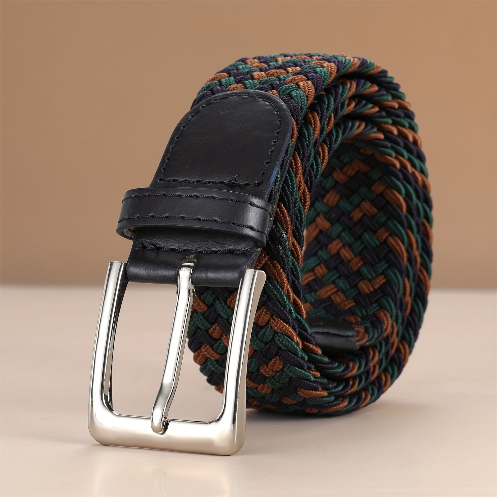 Trendy Braided Elastic Belt Classic Pin Buckle Unisex Golf - Temu