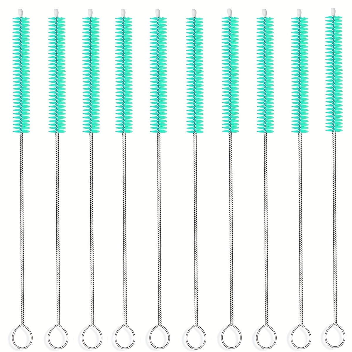 10 Pcs Flexible Drain Brush Straw Cleaner Brush Set,Pipe Cleaners  Brush,61Inch Stainless Steel Double-Ended Hose Brush 8.2Inch Nylon Long  CPAP Tube