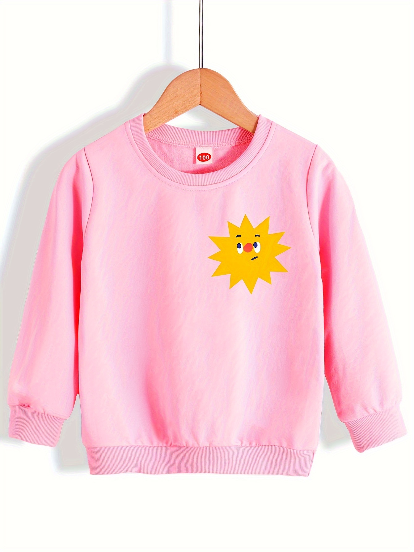 Sudadera Manga Larga Capucha Estampado Sol Rojo Niños - Temu Chile