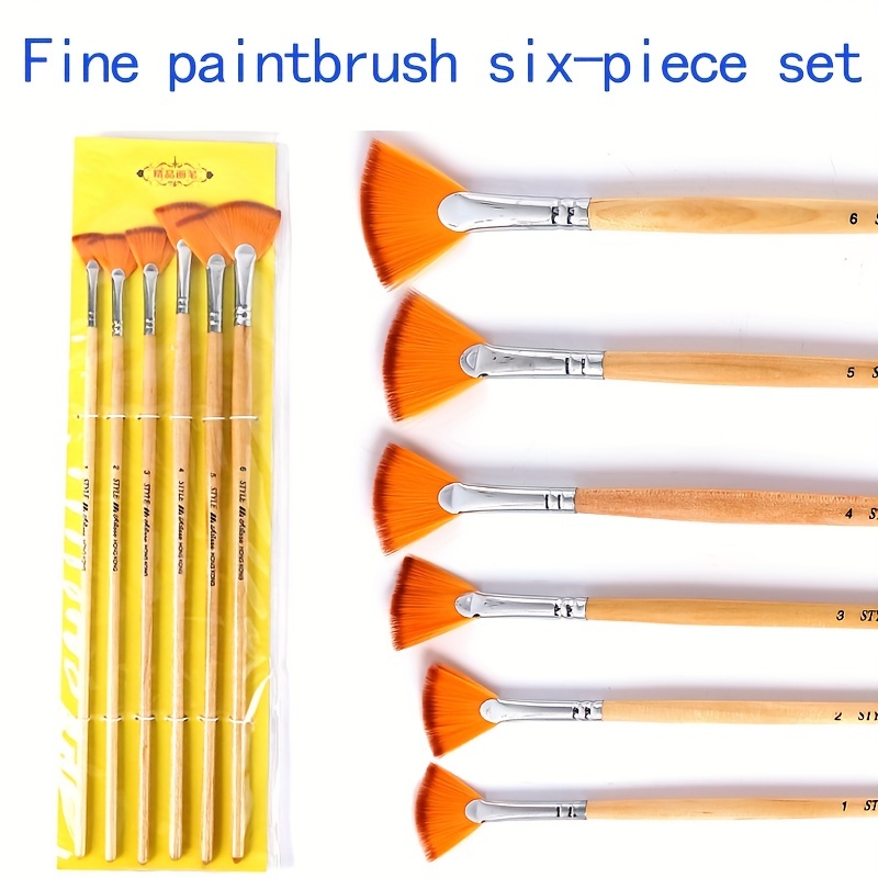 Bristle Hair Fishtail Fan Shap Pen Gouache Set Art - Temu