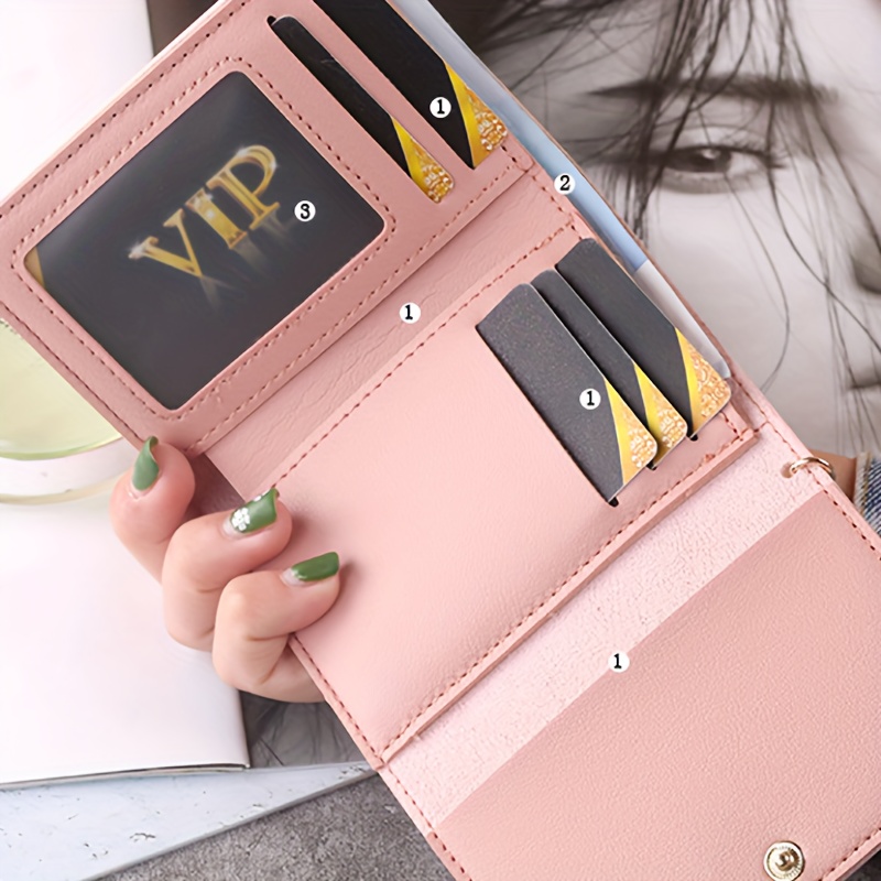 Kawaii Bunny & Carrot Pattern Short Wallet, Trifold Coin Purse, Classic  Credit Card Holder - Temu