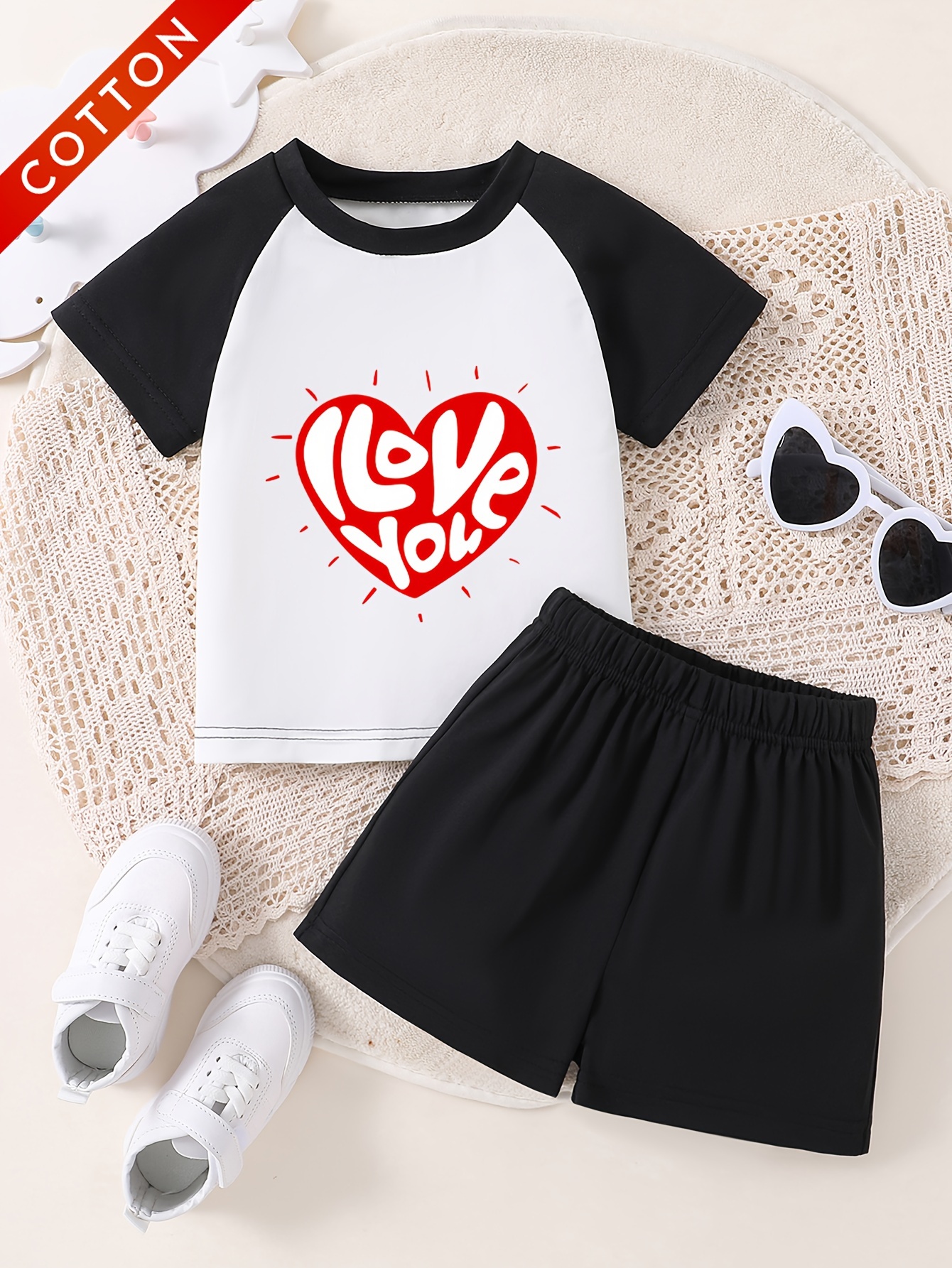 Casual Matching Two piece Set Color Block Short Sleeve T - Temu