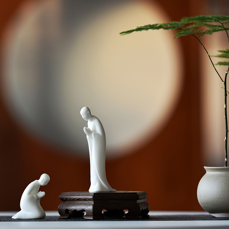 Japanese Traditional Style Daruma Doll, Interior Ornament Creative Craft  Collectible Art Figurine for Table Cabinet Bookshelf Cafe Bar Orange 