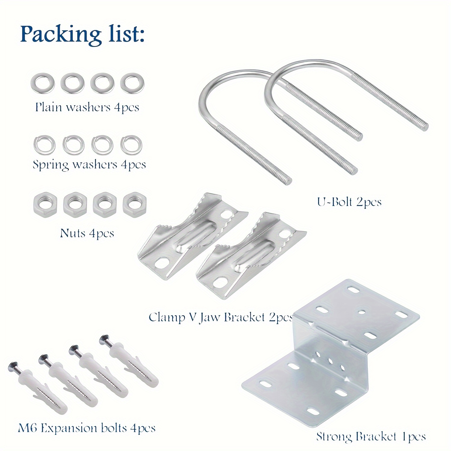  XRDS-RF Antenna Pole Mount Kits, Antenna Pole Mount Bracket  with Double U-Bolts Clamp V Jaw Bracket for Outside Home Antenna Pole  Holder : Electronics