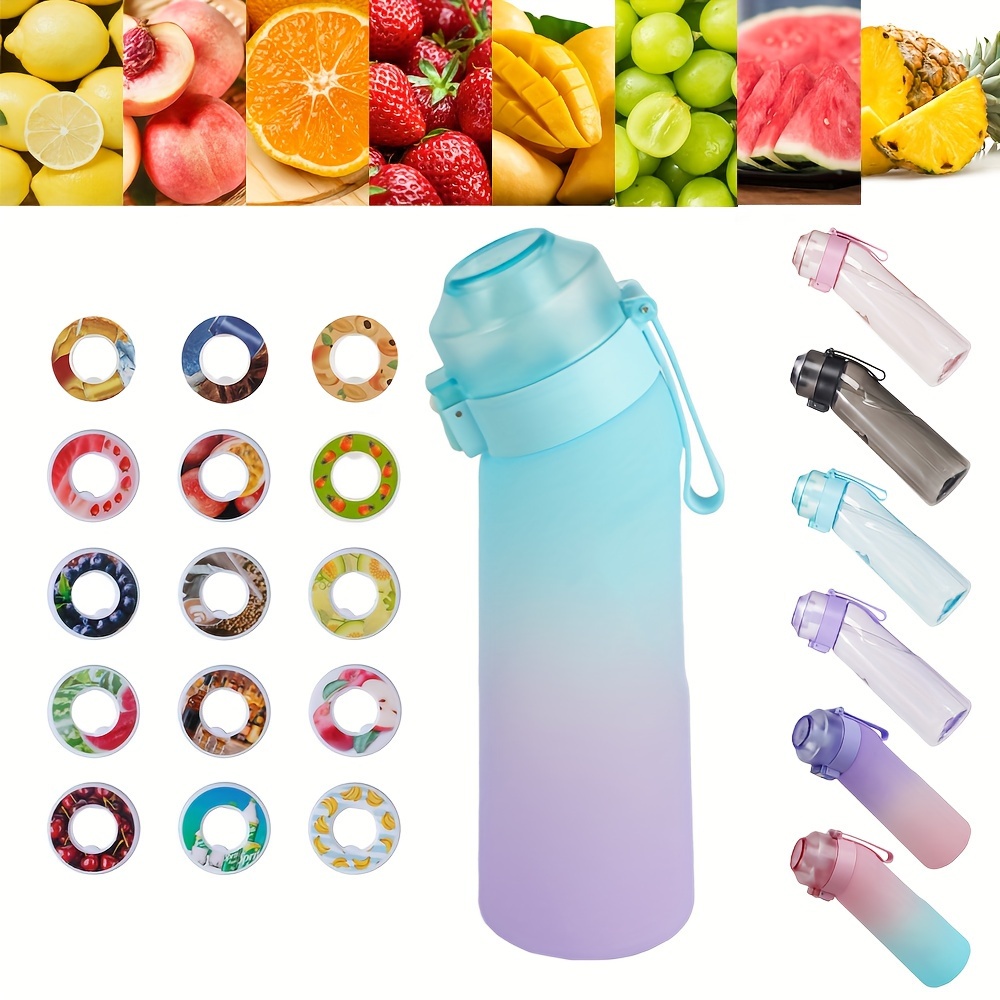 Sports Air Water Bottle BPA Free Starter up Set Drinking Bottles,650ML  Fruit Fragrance Water Bottle,with 7 Flavour pods%0 Sugar Water Cup,for Gym  and