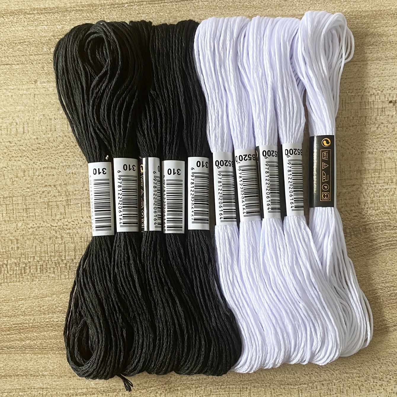 DMC 310 Black Stranded Cotton Thread for Hand Embroidery or Cross