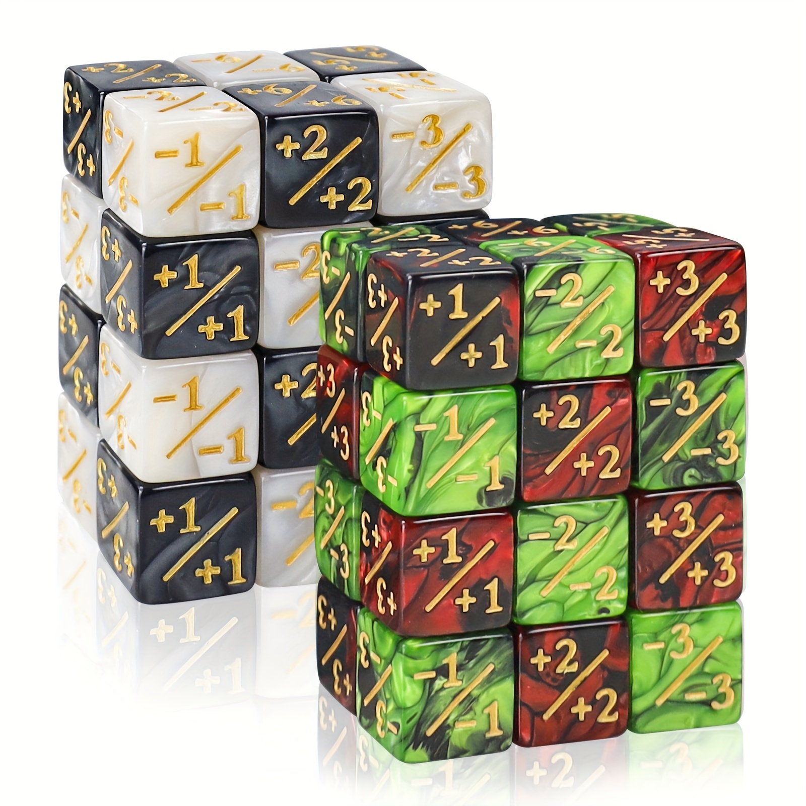

16mm Two-color + Pearl Pattern Dice 48pcs
