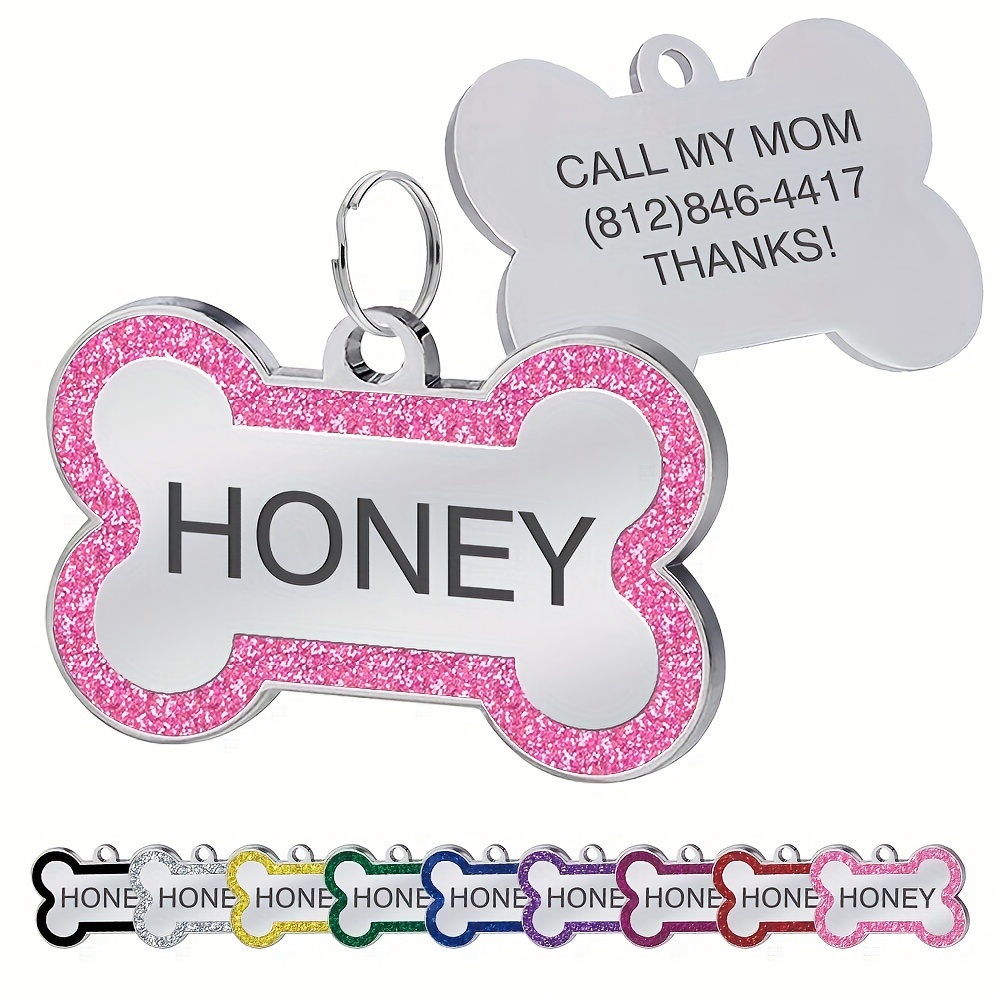 

Personalized Dog Tag Pet Id Tags Personalized Dog Tags And Cat Tags, Engraved Both Sides Bone Shape Collar Pendant Custom Pet Supplies