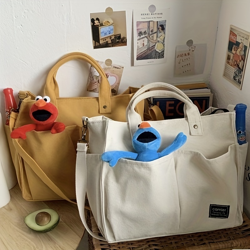 2023 Canvas Women's Crossbody Bag Trend Small Shoulder Handbag Korean Solid  Color Student Phone Bag Simple Shopper Zipper Purse - AliExpress