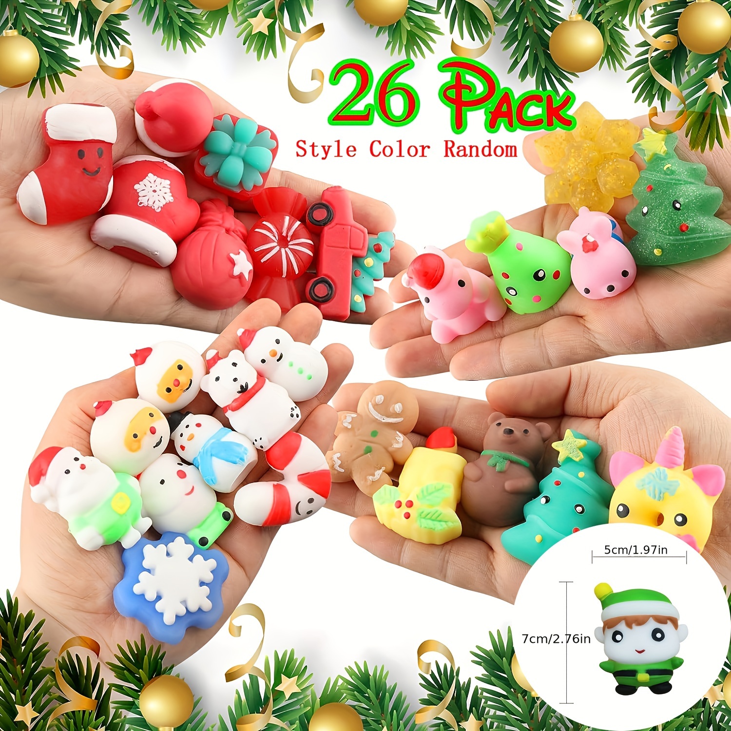 Animal Toys Stress Relief Toys Mochi Animal Toys Mini Santa Temu