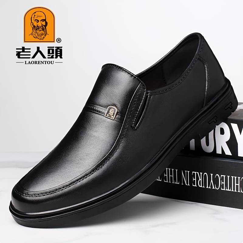 Round Toe Dress Shoes Laorentou Men s Genuine Leather - Temu