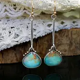 1pair fashion colorful creative lock bag shape mens earrings popular long turquoise pendant earrings