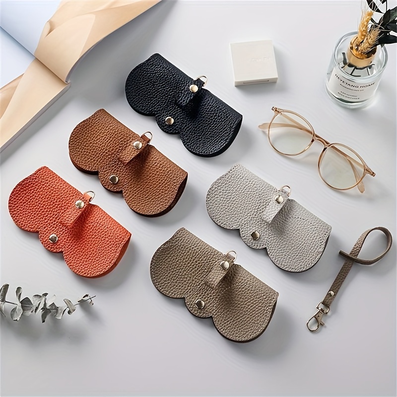 

Lychee Embossed Glasses Bag Cute Pu Leather Sunglasses Pouch Cover Travel Eyewear Accessory