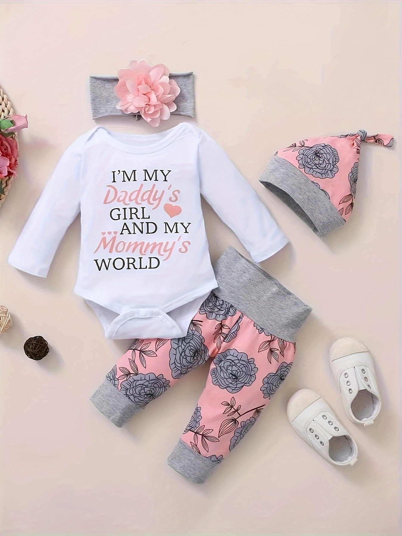 Daddy's New Fishing Buddy Baby Girl My First Valentine's Day Outfit Infant  Clothes Pant Set with Headband
