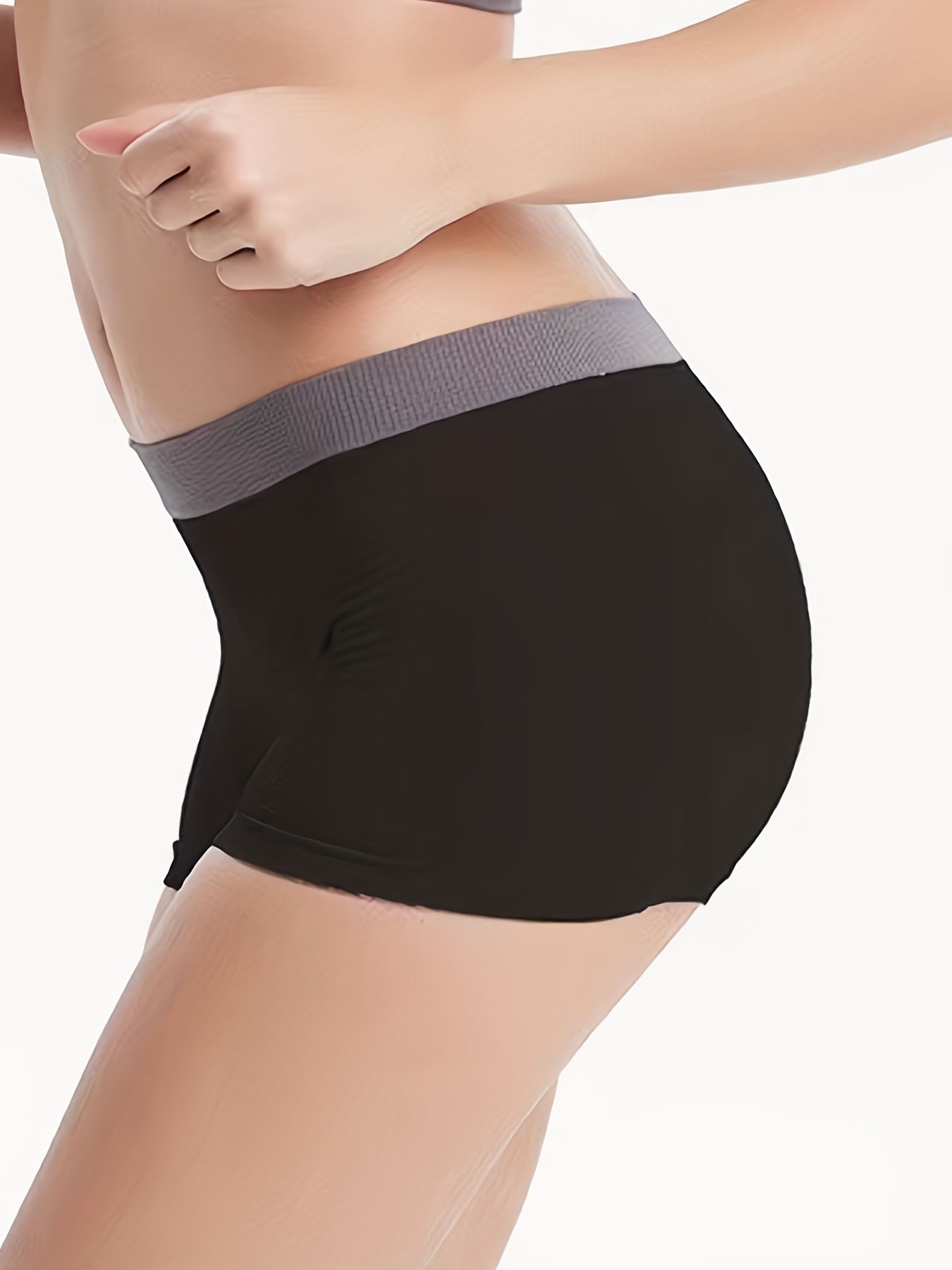 Colorblock Boyshort Panties Breathable Comfortable Stretch - Temu Canada