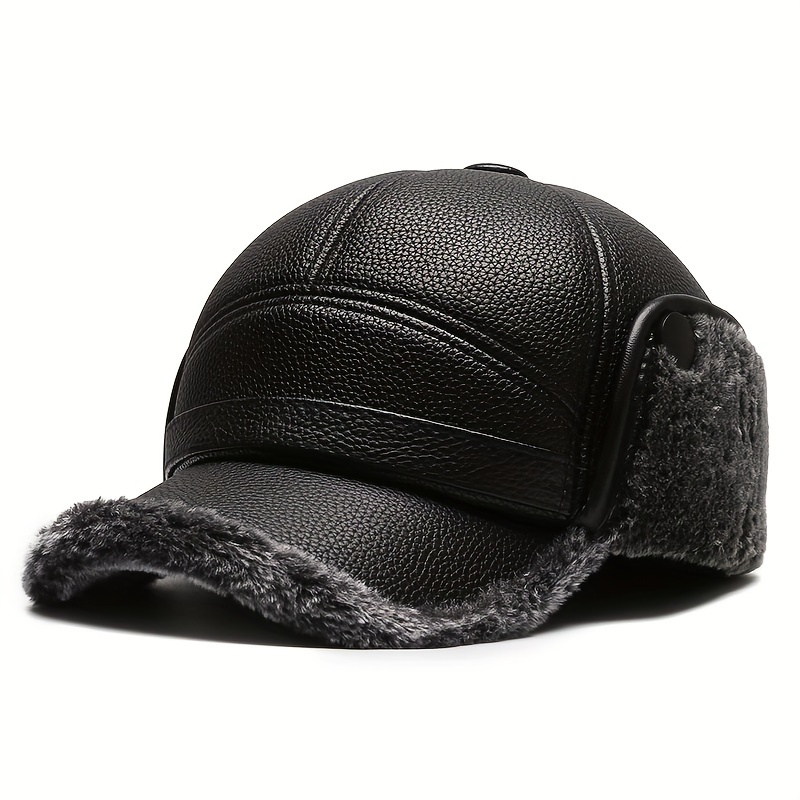 Men's Warm Wide Brim Baseball Cap for Winter Outdoor Ear Protection