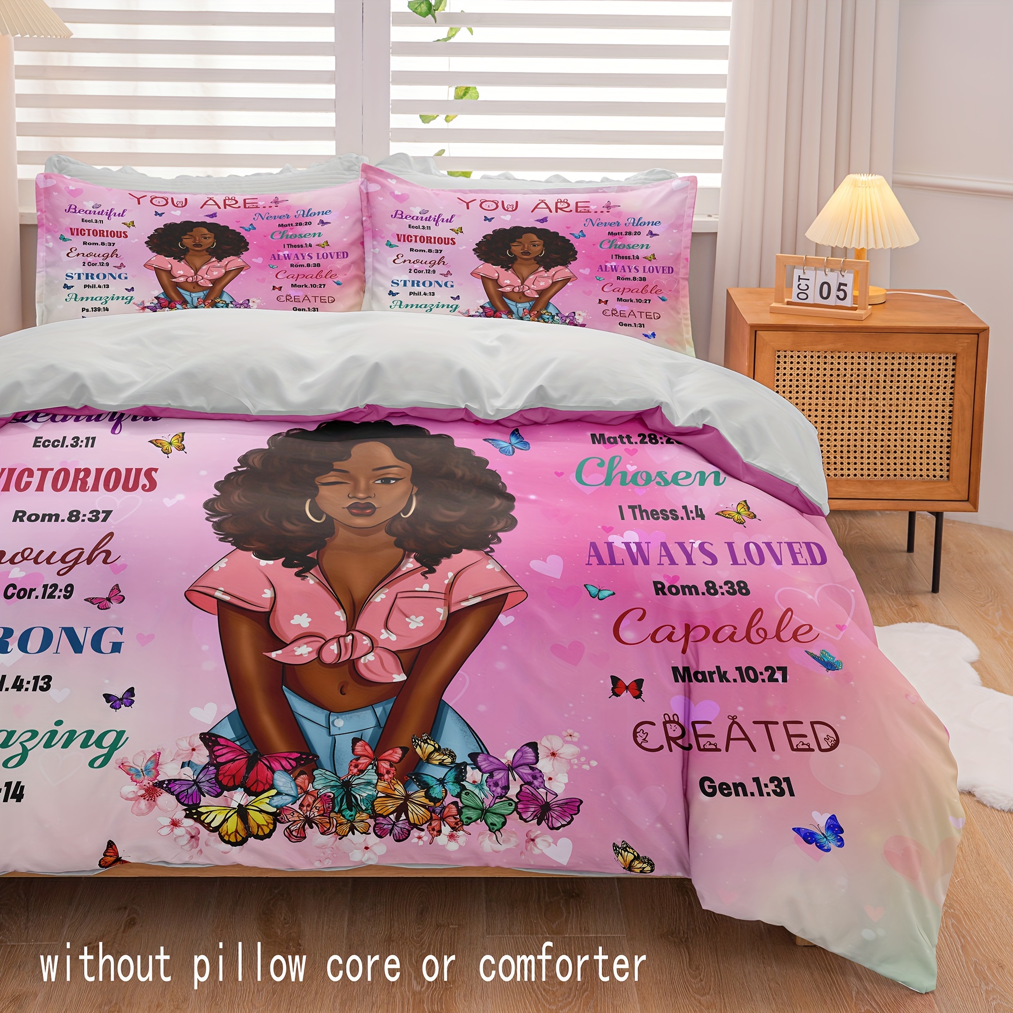 Black Girl Duvet Cover Set (1 Duvet Cover + 2 Pillowcases - Temu